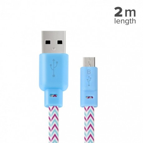 Tucano Cabo Flat Fantasy USB-microUSB Blue - 8020252047853
