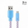Tucano Cabo Flat Fantasy USB-microUSB Blue - 8020252047853