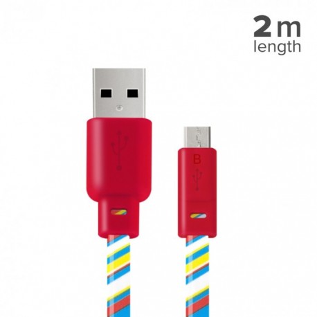 Tucano Cabo Flat Fantasy USB-microUSB Red - 8020252047877