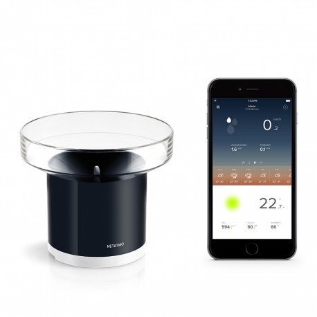 Netatmo NRG01-WW Weather Station Rain Gauge, Estação Meterológica, Pluviómetro, Chuva, Medidor, Inteligente, Sem Fios, Bateria - 3700730500210