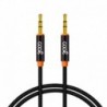 COOL Cabo Jack 3,5 mm a Jack 3,5 mm Audio-Audio Nylon Preto 1 m - 8434847034324