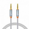COOL Cabo Jack 3,5 mm a Jack 3,5 mm Audio-Audio Nylon Prateado 1 m - 8434847034317