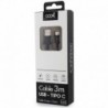 COOL Cabo USB Compatível Universal Tipo-C 3 metros Preto 2,4 A - 8434847045610