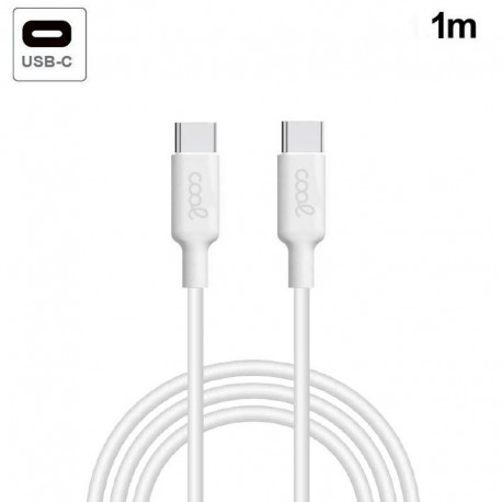 COOL Cabo USB Compatível Universal Tipo-C a Tipo-C 1 metro Branco 3 A - 8434847027784