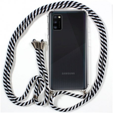 COOL Capa para Samsung A415 Galaxy A41 Cordão Branco, Preto - 8434847040479