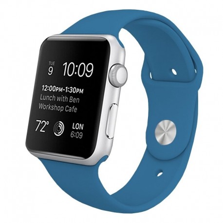 COOL Bracelete para Apple Watch Series 1 / 2 / 3 / 4 / 5 / 6 / 7 / SE 42 / 44 mm Borracha Azul - 8434847045511