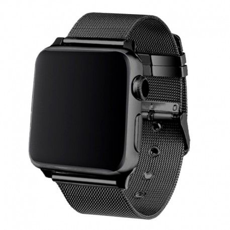 COOL Bracelete para Apple Watch Series 1 / 2 / 3 / 4 / 5 / 6 / 7 / SE 42 / 44 mm Metal Preto - 8434847008318