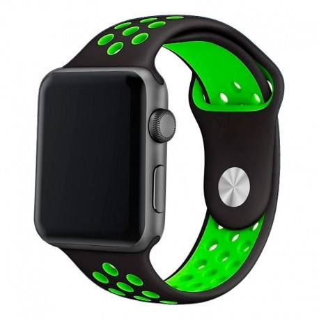COOL Bracelete para Apple Watch Series 1 / 2 / 3 / 4 / 5 / 6 / 7 / SE 42 / 44 mm Sport Preto - 8434847008844