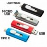 COOL Pen Drive USB 64 GB 3 em 1 Lightning / Tipo-C / Micro-USB Azul - 8434847047003