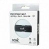 COOL Pen Drive USB 64 GB 3 En 1 Lightning / Tipo-C / Micro-USB Preto - 8434847052632