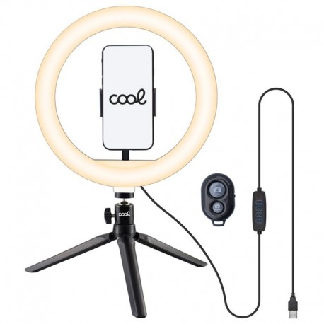 COOL Suporte de Mesa 50 cm Aro de Luz LED + Comando Bluetooth - 8434847051888