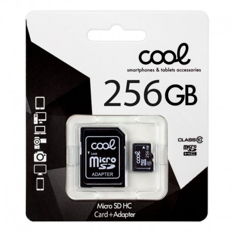 COOL Cartão de Memória Micro SD com Adaptador 256 GB Classe 10 - 8434847053974