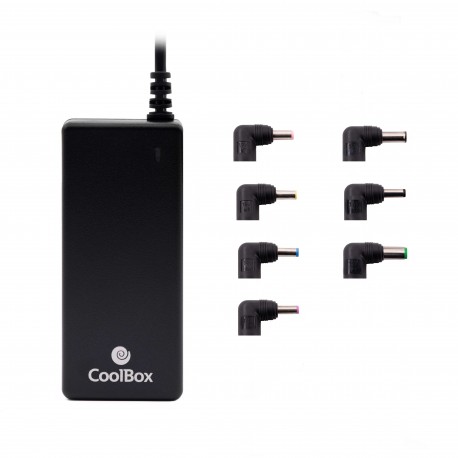 CoolBox COO-NB045-0 Adaptador e Transformador Universal, 14 Conectores, 45 W, 15-20 V, 5 A, Interior, Preto - 8436556142307