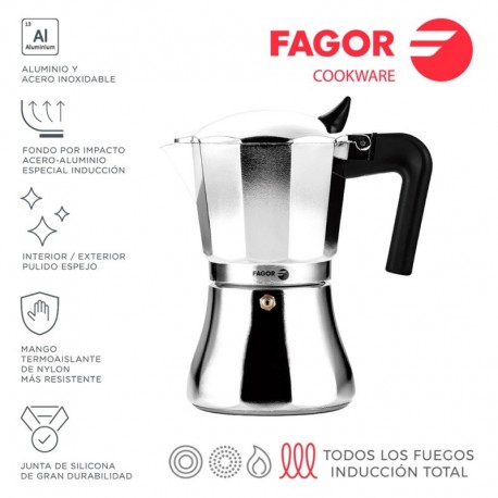 Fagor Cafeteira Cupy 6T Alumínio 3004 - 8429113800444
