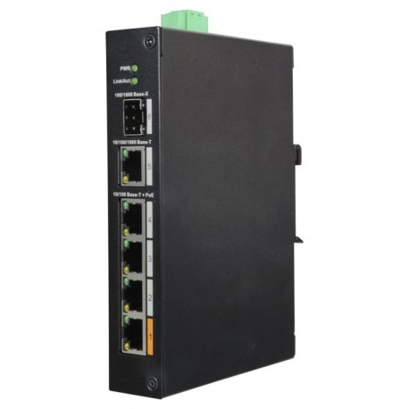 Dahua XS-SW0604HIPOE-F-60-DIN Switch PoE X-Security 4 portas PoE +1 SFP +1 Uplink Gigabit - 8435325456690