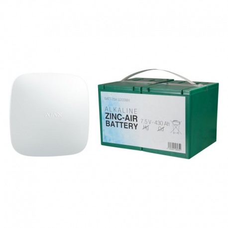 Ajax AJ-BATTERYKIT-12M Kit de Alarme Autónomo Hub 2 AJ-HUB2-DC6V-W de 6 V com Bateria de Longa Duração até 12 Meses