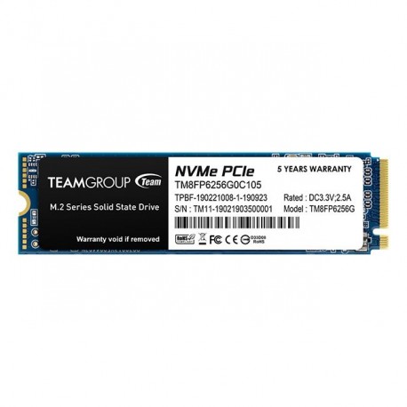 SSD M.2 PCIe NVMe Team Group 256GB MP33-1600R/1000W-160/200K IOPS - 0765441048096