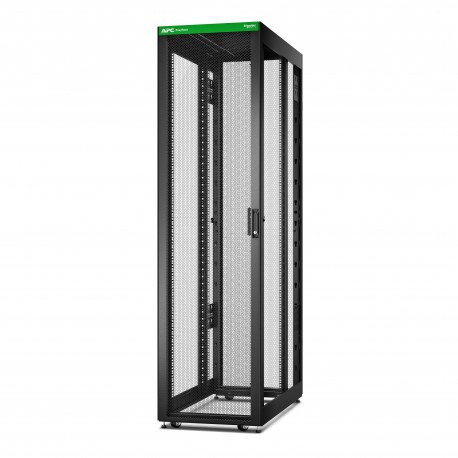APC Easy Rack 600mm/48U/1200mm. With Roof. Castors.feet And 4 Brackets. No Side Panels.Bottom. Black - 0731304433293