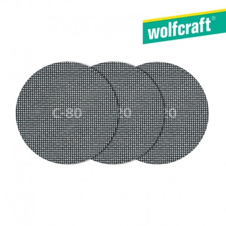 Wolfcraft Pack 5 Tecidos de Rede Aderentes Carburo de Sílicio Grão 80 / 120 / 220 125 mm 8464000 - 4006885846401