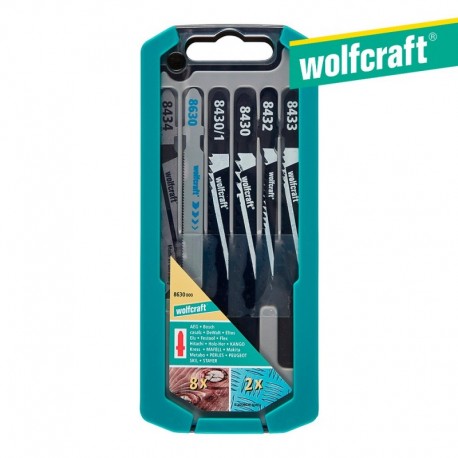 Wolfcraft Pack 10 Lâminas de Serra Tico-tico com Estojo Compatível com Várias Marcas 8630000 - 4006885863002