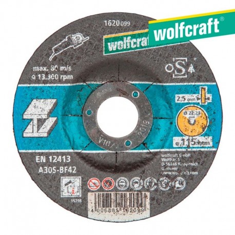 Wolfcraft Disco de Corte para Metal 115 x 2,5 x 22,23 mm 1620099 - 4006885162099