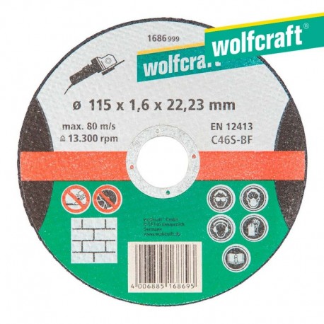 Wolfcraft Disco de Corte de Precisão para Pedra 115 x 1,6 x 22,23 mm 1686999 - 4006885168695