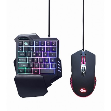 Conjunto Gaming Gembird 2in1 Mini Teclado + Rato RGB Ideal para Portáteis - 8716309121187