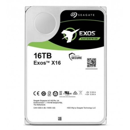 Seagate Exos X16, 3.5", 16000 GB, 7200 RPM, Serial ATA III - 8719706008594