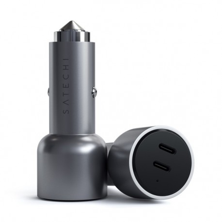 Satechi 40W Dual USB-C PD Car Charger Space Grey - 0810086360062
