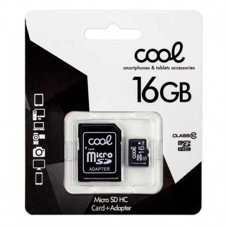 COOL Cartão de Memória Micro SD com Adaptador 16 GB Classe 10 - 8434847046945