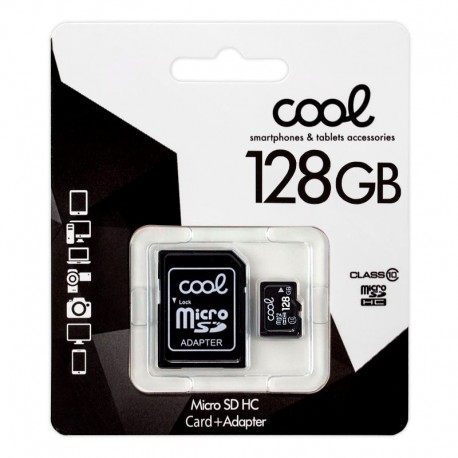 COOL Cartão de Memória Micro SD com Adaptador 128 GB Classe 10 - 8434847046969