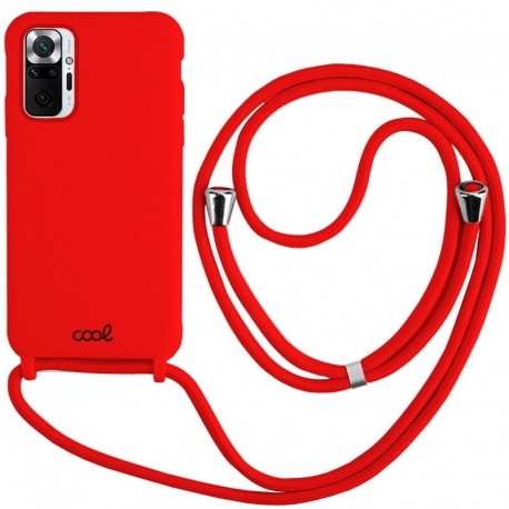 COOL Capa para Xiaomi Pocophone Redmi Note 10 / Note 10s Cordão Liso Vermelho - 8434847059044