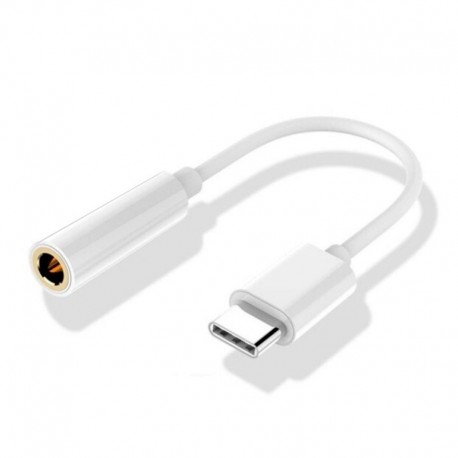 COOL Adaptador Conector Tipo-C a Jack 3,5 mm Digital Universal Branco - 8434847059310