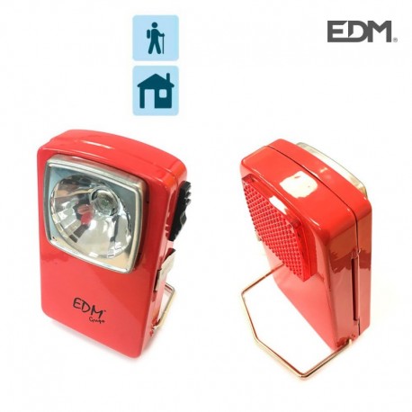 EDM Lanterna Petaca Metálica Clássica 4,8 V, 1 Pilha 3R12 Não Incluída, Vermelho - 8425998360004