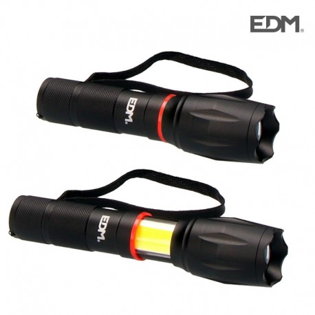 EDM Lanterna LED XL Extensível Frontal e Lateral 3/5 W 120/200 lumens 6500/10000 K em Alumínio com 3 Pilhas AAA Incluídas - 8425998363760