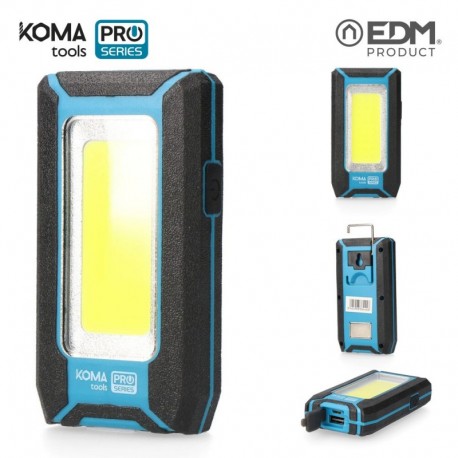 KOMA tools Lanterna LED Profissional COB 8 W 500 lumens ABS Bateria Recarregável com Função Power Bank - 8425998364446