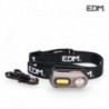 EDM Lanterna de Cabeça 5 W SPOT LED 400 lumens + 3 W COB 100 lumens 6500 K / Vermelho com Bateria 300 mAh Recarregável - 8425998364163