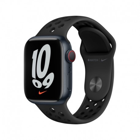 Apple Watch Nike Series 7 GPS + Cellular 41mm Midnight Aluminium Case With Anthrac/Black Sport Band - 0194252570661