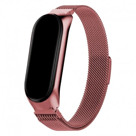 COOL Bracelete para Xiaomi Mi Band 5 / Mi Band 6 / Amazfit Band 5 Metal Rosa - 8434847059686