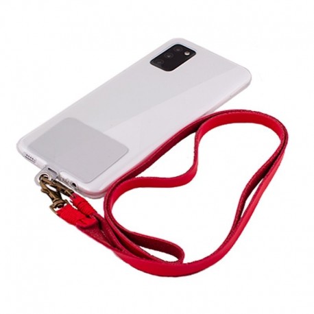 COOL Cordão Pingente Pele Sintética Universal com Cartão para Smartphone Vermelho - 8434847059747