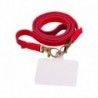 COOL Cordão Pingente Pele Sintética Universal com Cartão para Smartphone Vermelho - 8434847059747