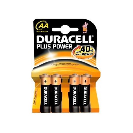 Duracell Plus Power, Bateria Descartável AA Alcalino, 1,5 V, 4 unidade(s), 3250 mAh - 5000394017641