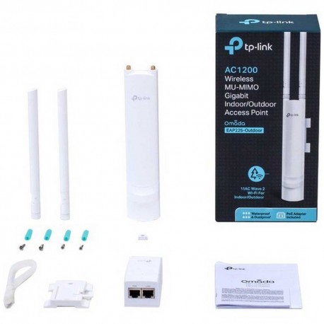 TP-LINK EAP225-Outdoor Ponto de Acesso Wi-Fi 1200 Mbit/s 2,4 GHz Power over Ethernet (PoE) Branco - 6935364083571