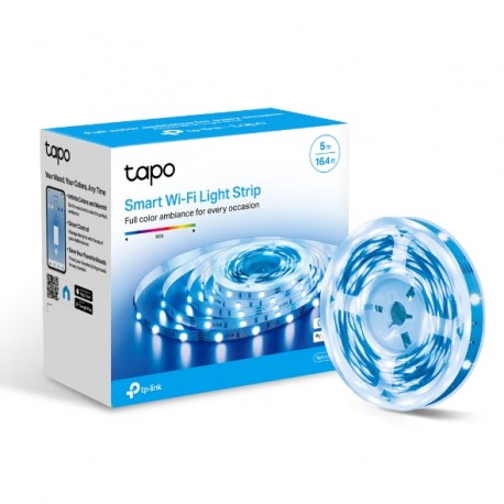 TP-LINK TAPO L900-5 Fita LED Wi-Fi Inteligente, Interior / Exterior, Adesiva, RGB LED, 13,5 W, 5 m, 10 mm - 4897098682586