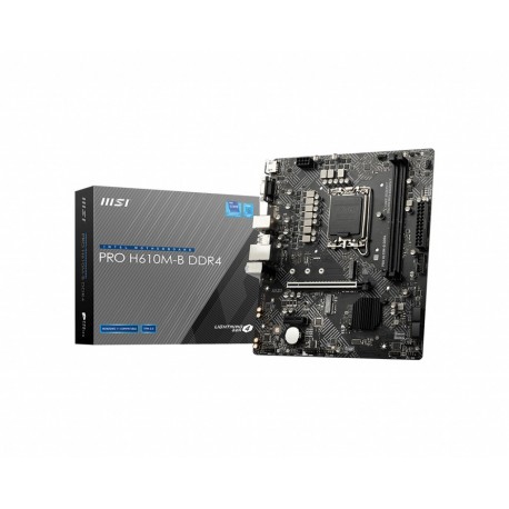 MSI MB PRO H610M-B DDR4 Motherboard Intel H610 LGA 1700 micro ATX 2 DDR4 VGA/HDMI MATX - 4719072924980