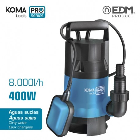 KOMA tools Bomba de Água Suja 400 W até 8000 l/h 5/7 m - 8425998087925