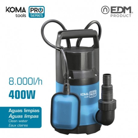 KOMA tools Bomba de Água Limpa 400 W até 8000 l/h 7 m - 8425998087901