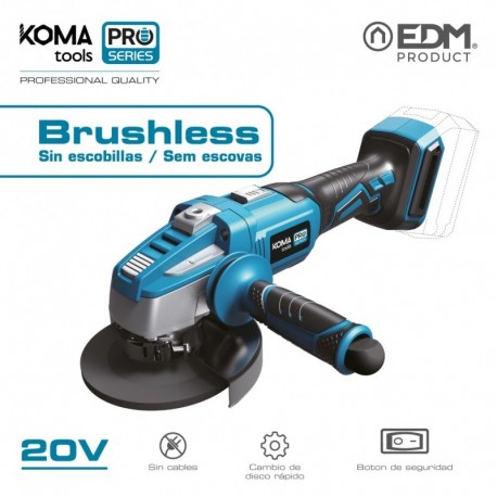 KOMA tools Rebarbadora 125 mm 20 V Brushless sem Bateria e Carregador Pro Series Battery - 8425998087666