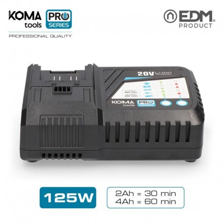 KOMA tools Carregador Rápido de Bateria 2.0 Ah / 4.0 Ah 125 W Pro Series Battery - 8425998087734