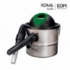 KOMA tools Aspirador de Cinzas 800 W 10 L 30x25 cm Filtro Lavável Conduta Giratória 360 Graus - 8425998076998
